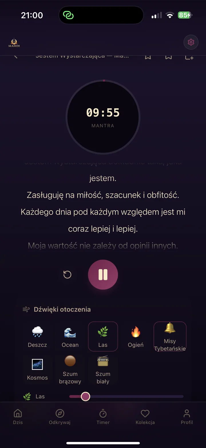 Mantra z przewijaniem tekstu